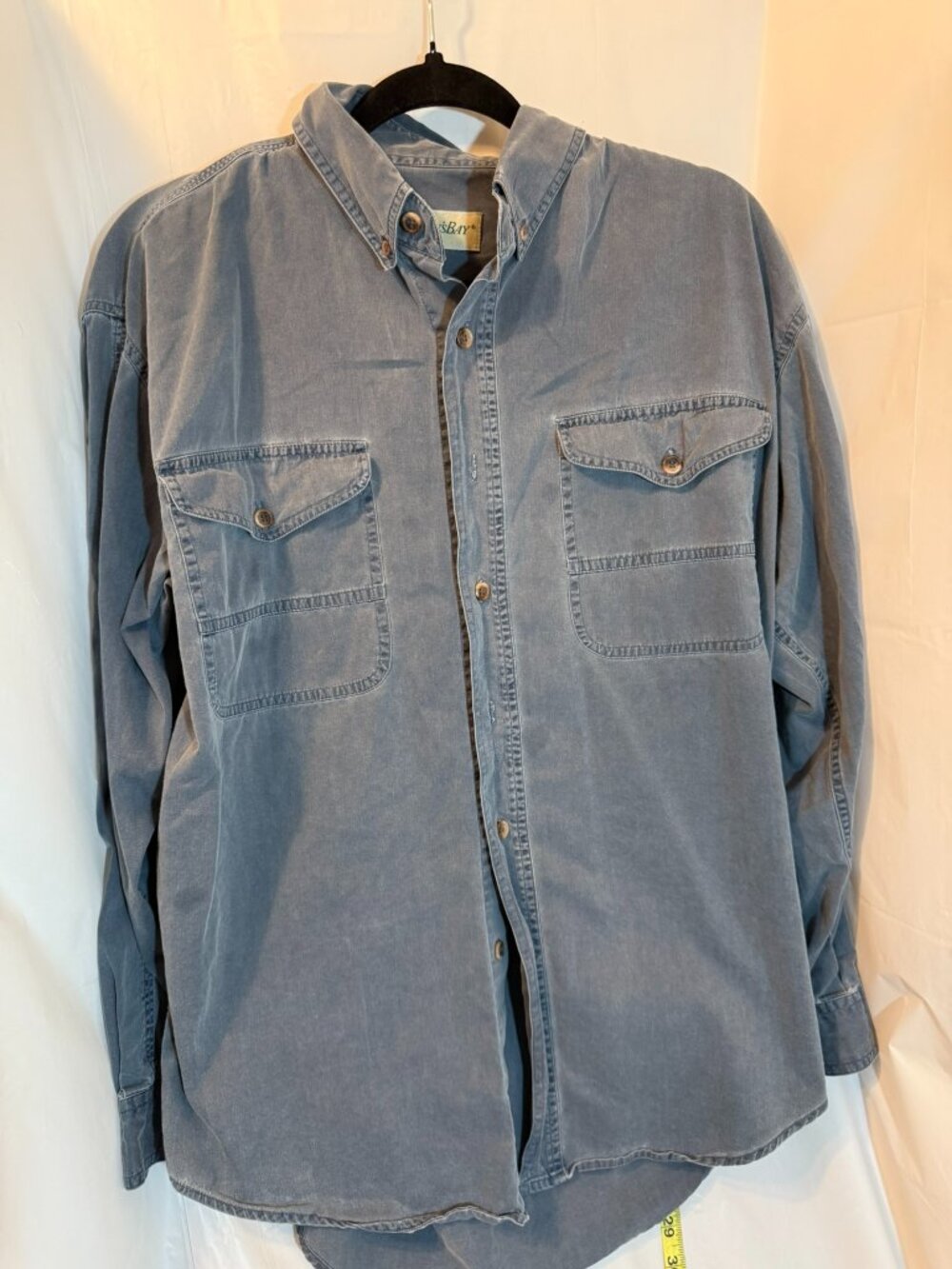 St. John's Bay Blue 100% Cotton Button Down Work Shirt Medium M